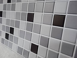 Декоративна ПВХ Панель "Мозайка" чорно-біла 960х480х4мм.
