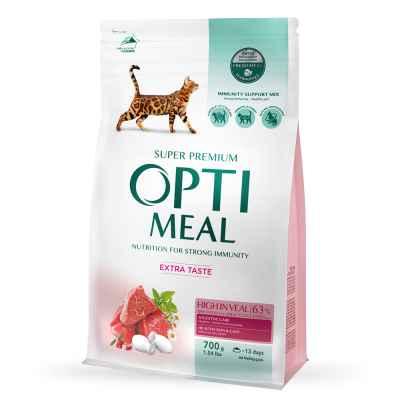 Сухой корм Optimeal для кошек с высоким содержанием телятины 700 г - фото 1 - id-p1882682421