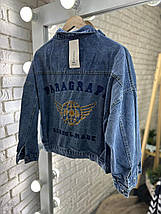 Стильна оверсайз Джинсовка, тканина "Джинс" 48, 50, 52 розмір 48, фото 2