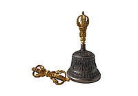 Тибетский поющий колокол + Ваджра (Дордже) L ручной работы Непал