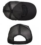 Бейсболка кепка Mil-Tec black 12317602 з липучкою та сіткою, фото 5