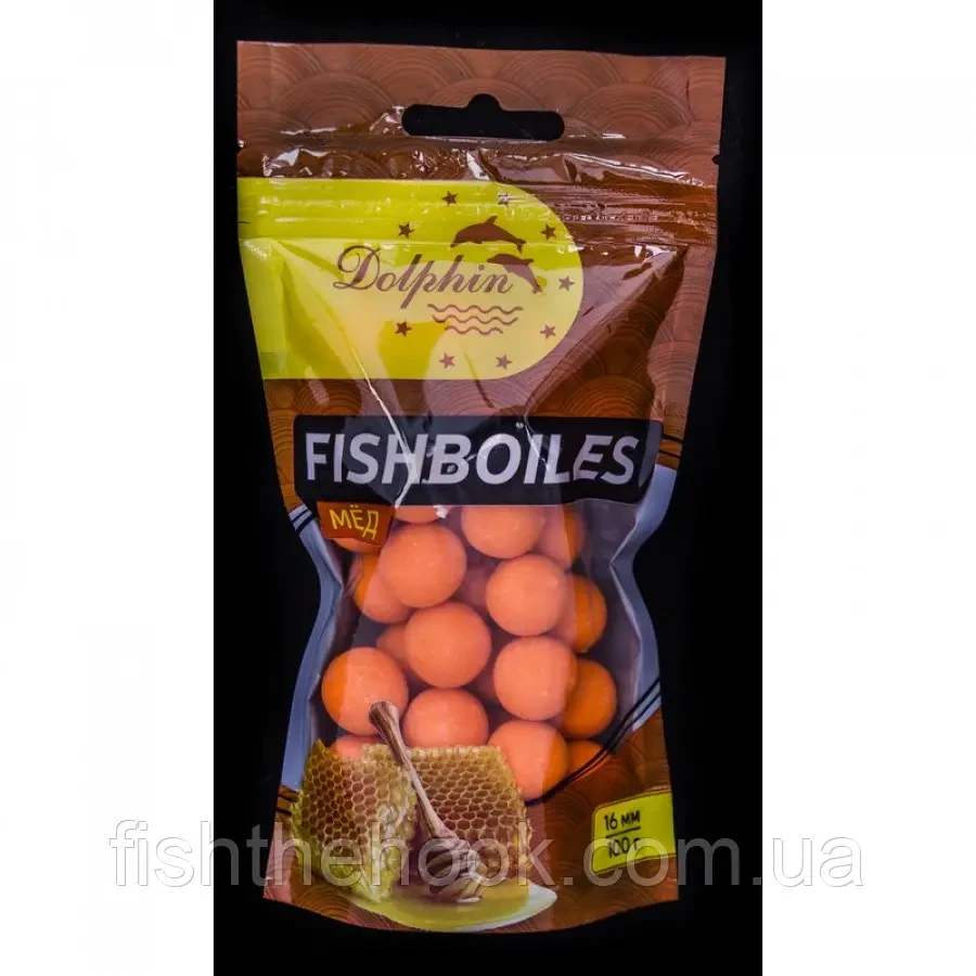 Бойли Dolphin Fishboilies 16 mm Мед 100 г