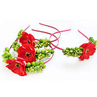 Обруч "Мак та зелені ягоди"