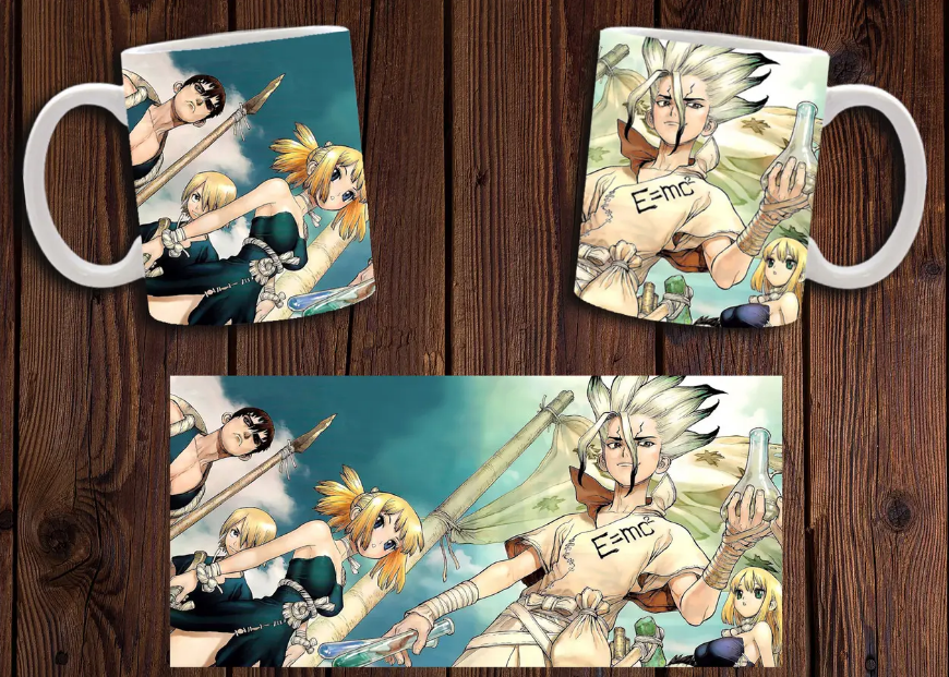 Чашка біла керамічна "Доктор Стоун" Dr. Stone ABC