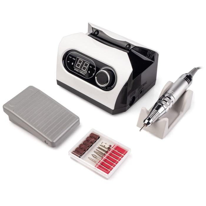 Фрезер для манікюру BUCOS ZS-717 65W 35000 об + 6 фрез, білий, фото 1