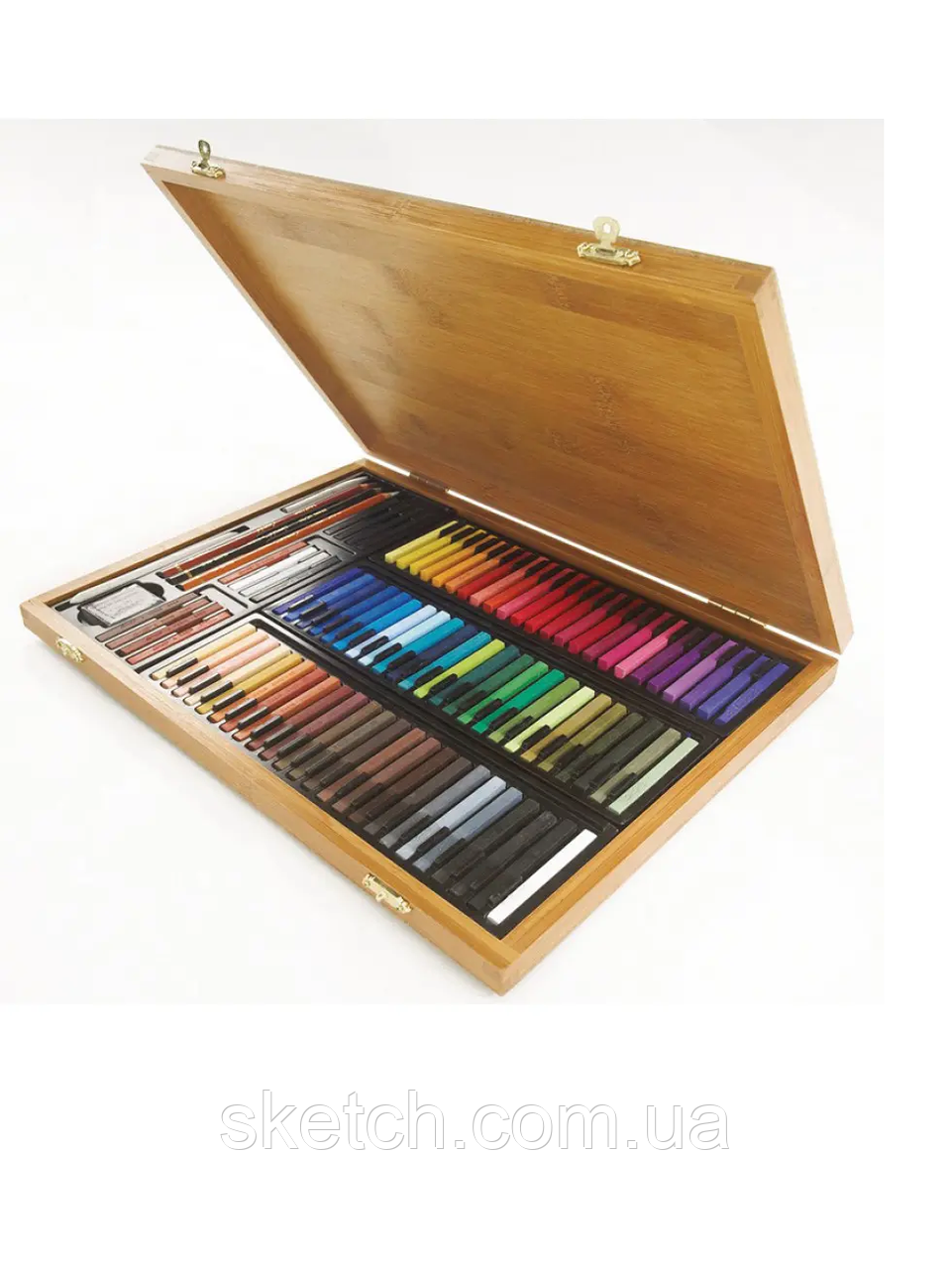 Набір пастель кольорових Conte Colour carres assorted, 72 кольори, 89 предметів у дерев'яній коробці