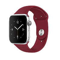 Силиконовый ремешок для Apple Watch 42mm/44mm/45mm/49mm (Бордовый)