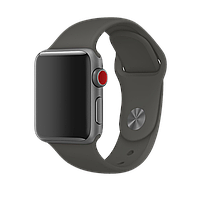 Силиконовый ремешок для Apple Watch 42mm/44mm/45mm/49mm (Темно-серый)