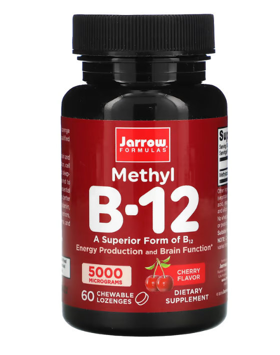 Вітамін В12 Jarrow Formula (Methyl B12) 5000 мкг 60 льодяників зі смаком вишні