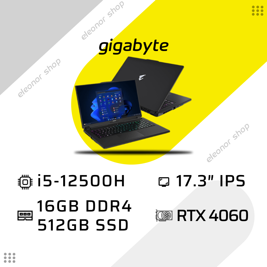 Ноутбук Gigabyte AORUS 7 9KF i5-12500H/16GB/512 RTX4060 360Hz 9KF-E3EE513SD