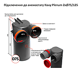 Підключення до анемостату NavyPlenum 2x75x125, фото 2