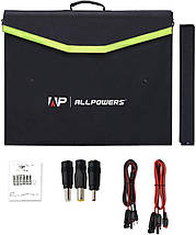 Сонячна панель Allpowers 100W Black для старлінк/ноутбука/автоакумулятора, фото 4