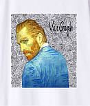 Чоловіча біла футболка з принтом Van Gogh, фото 2