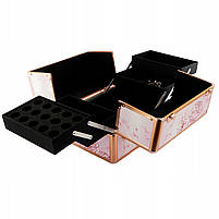 Валіза кейс майстра для косметики FLOWER PINK ROSE GOLD, фото 2
