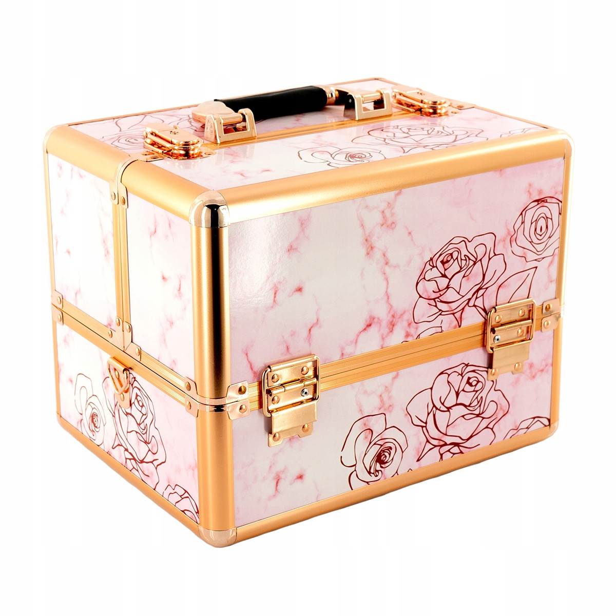 Валіза кейс майстра для косметики FLOWER PINK ROSE GOLD
