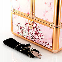 Валіза кейс майстра для косметики FLOWER PINK ROSE GOLD, фото 5