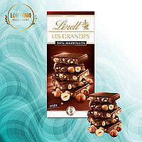 Темный шоколад Lindt Les Grandes с лесным орехом 150 г, Швейцария