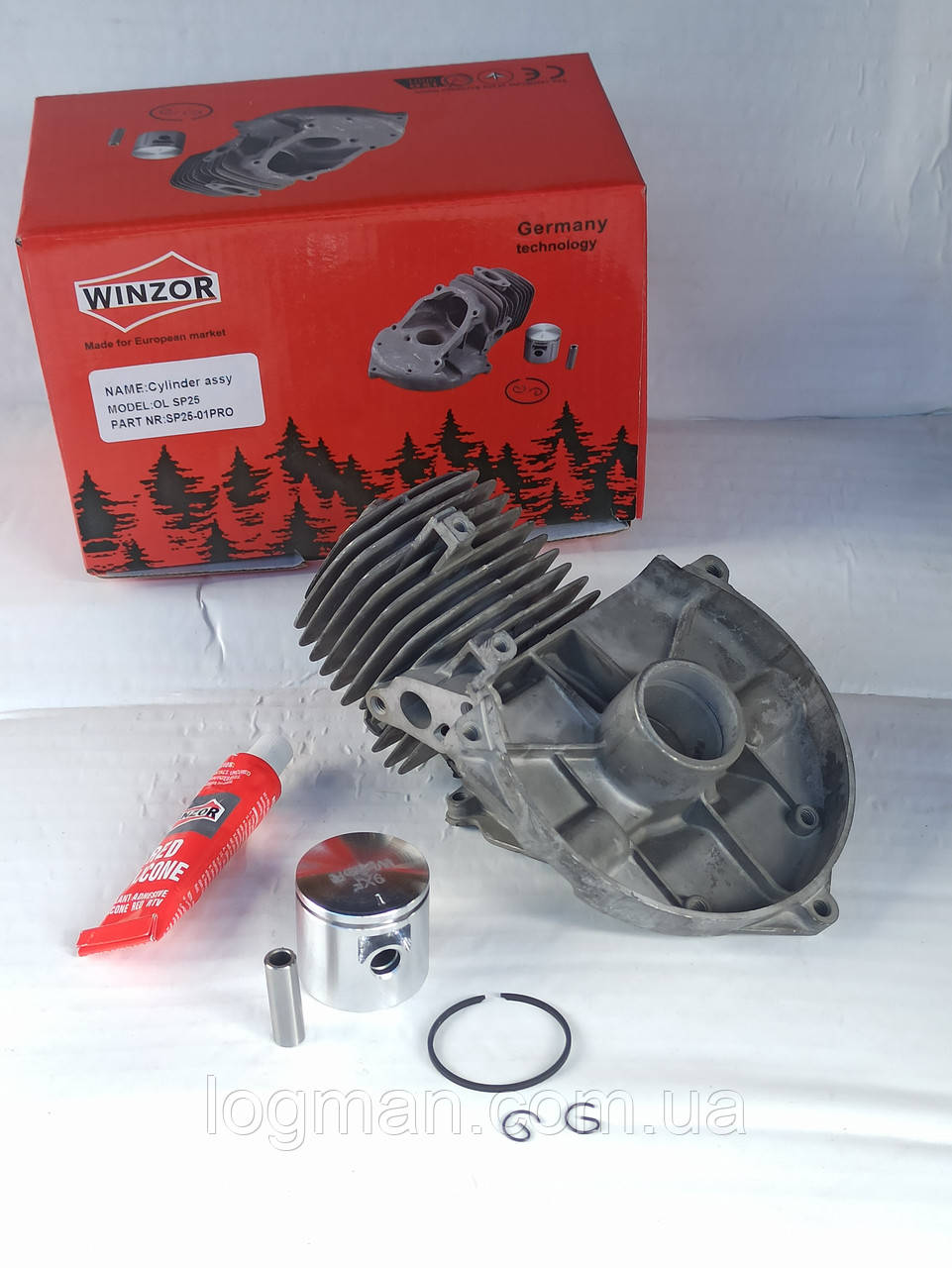 Поршнень с цилиндром для Oleo-Mac Sparta 25, 250T, 25TR, 25D/Efco Stark 25, 2500/ на Олео-Мак/Ефко