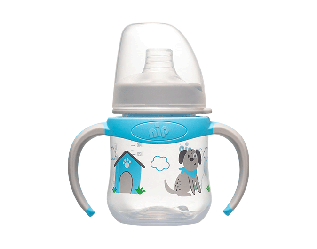 Поїльник непроливайка Nip з м'яким носиком з широкою горловиною Песик 150 мл Система Actiflex