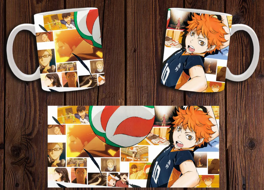 Чашка біла керамічна "Волейбол" Haikyuu ABC