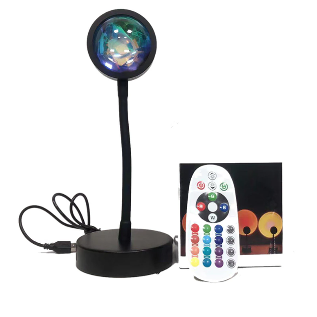 Проекционный светильник Закат с пультом 12 цветов Sunset Lamp RGB ...