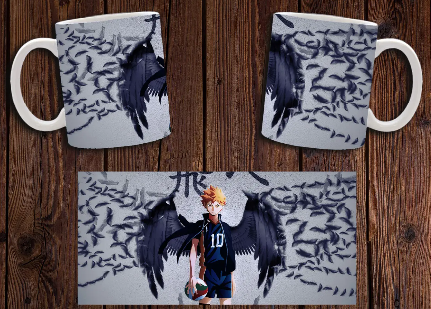Чашка біла керамічна "Волейбол" Haikyuu ABC