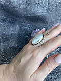 Кільце з натуральним місячним каменем кільце овал місячний камінь в сріблі каблучка розмір 17. Індія., фото 2