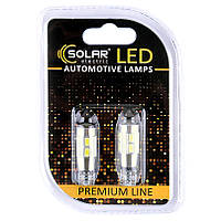 Светодиодные LED автолампы SOLAR Premium Line 12V T10 W2.1x9.5d 10SMD 5730 + lens CANBUS white блистер 2шт