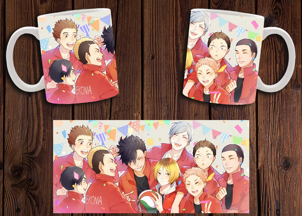 Чашка біла керамічна "Волейбол" Haikyuu ABC, фото 1
