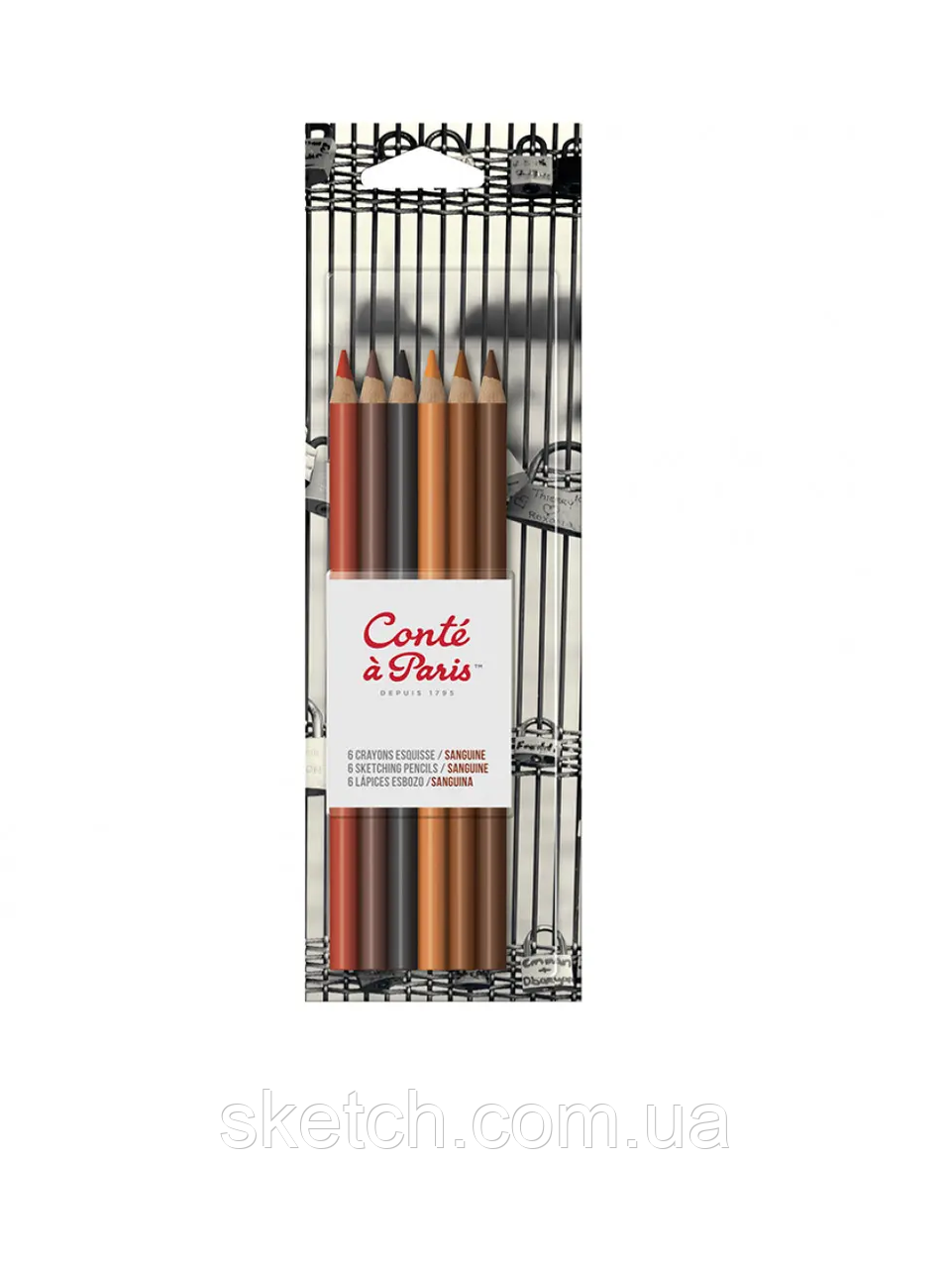 Набір олівців пастельних Conte Sanguine, 6 шт