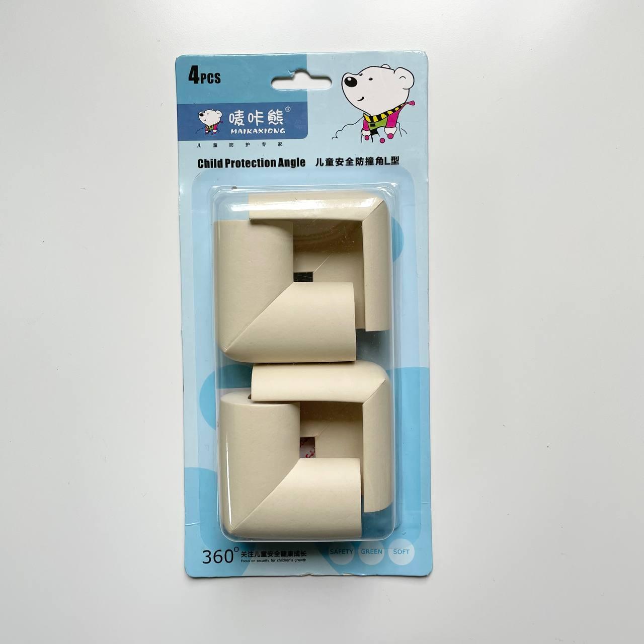 Набір накладок на гострі кути меблів 4 шт. Mumlove Бежевий, фото 1