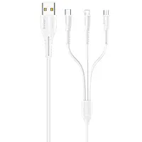 Дата кабель Usams US-SJ367 U35 3in1 USB to Combo 2A (1m), Белый
