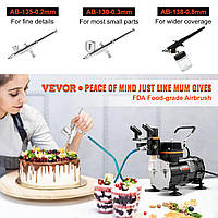 VEVOR Professional Dual Action Airbrush Spray Gun Set 18 - 23 L/min 120 W 220 V Mini Airbrush Air Compressor