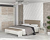Двоспальне ліжко з м'якою спинкою Кім Мебель Сервіс (дуб крафт білий, сан ремо), фото 2