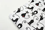 Польський бавовна, тканина з чорними котами на білому №28, фото 7