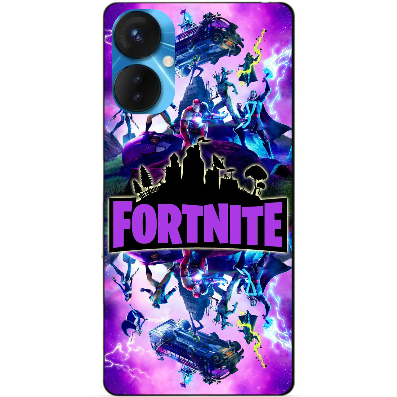 Силіконовий бампер чохол для Tecno Spark 9 Pro з малюнком Fortnite Marvel