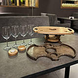 Винний столик набір із натурального дерева з менажницею, без келихів, фото 6