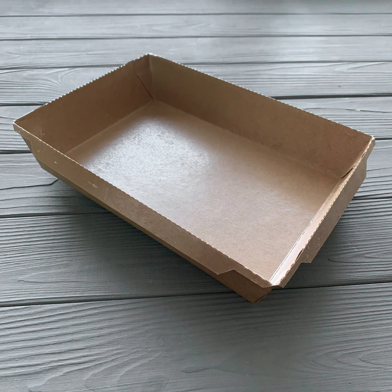 Контейнер паперовий Snack-box крафт/крафт прямокутний 2100мл 215х150х48 мм (50/300) SB2100, фото 1