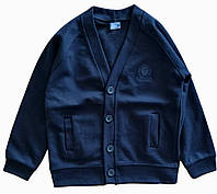 Синій шкільний кардиган для хлопчика 104-140 см Синя шкільна кофта на ґудзиках для хлопчика