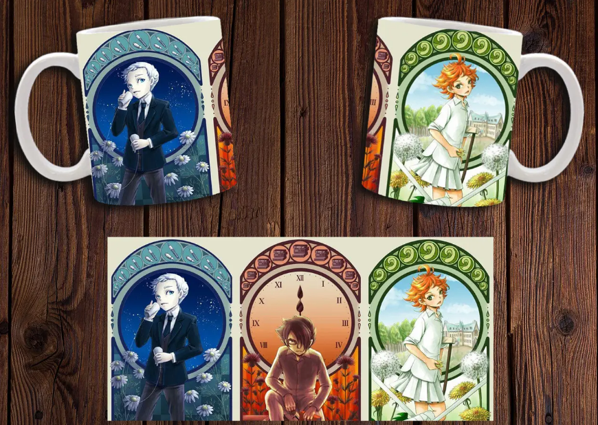 Чашка біла керамічна "Обіщений Неверленд" The Promised Neverland ABC