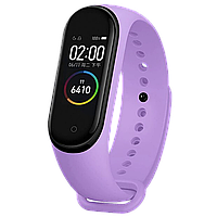 Силиконовый ремешок на Xiaomi Mi Band 3/4 (Сиреневый)