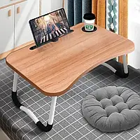 Складаний столик-підставка для сніданку та ноутбука Портативний столик у ліжко для планшета тріснет вільх braun
