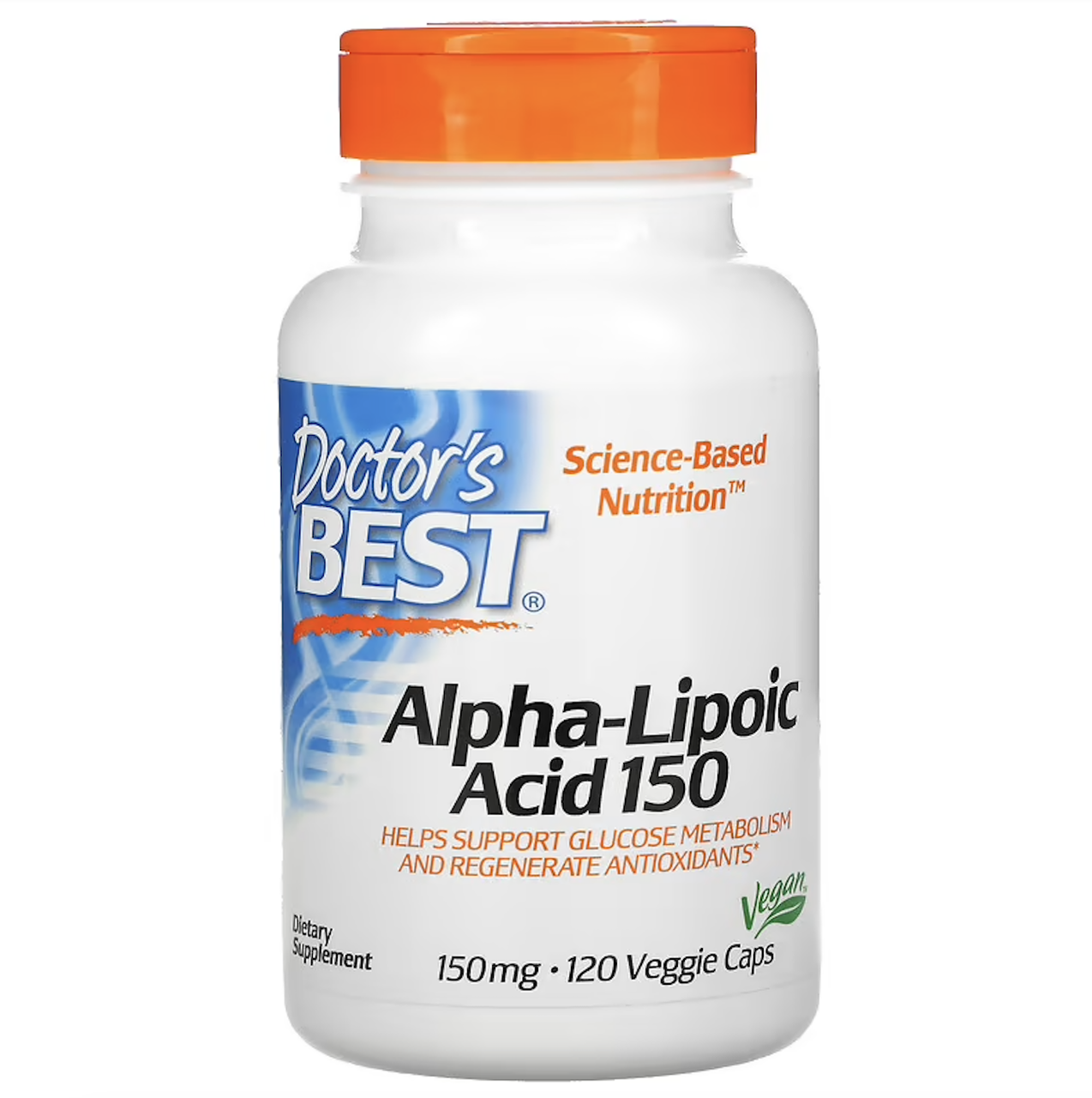Doctor's Best, альфа-ліпоєва кислота, 150 мг, 120 рослинних капсул