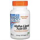 Doctor's Best, альфа-ліпоєва кислота, 150 мг, 120 рослинних капсул