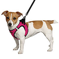 Шлейка для собак мягкая Bronzedog Sport Vest, шлея для собак светоотражающая розовая S