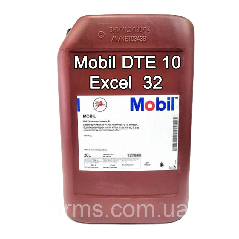 Масло гідравлічне Mobil DTE 10 Excel 32 (ISO VG 32; HVLP) каністра 20 л Мобіл ДТЕ 10 ексель 32