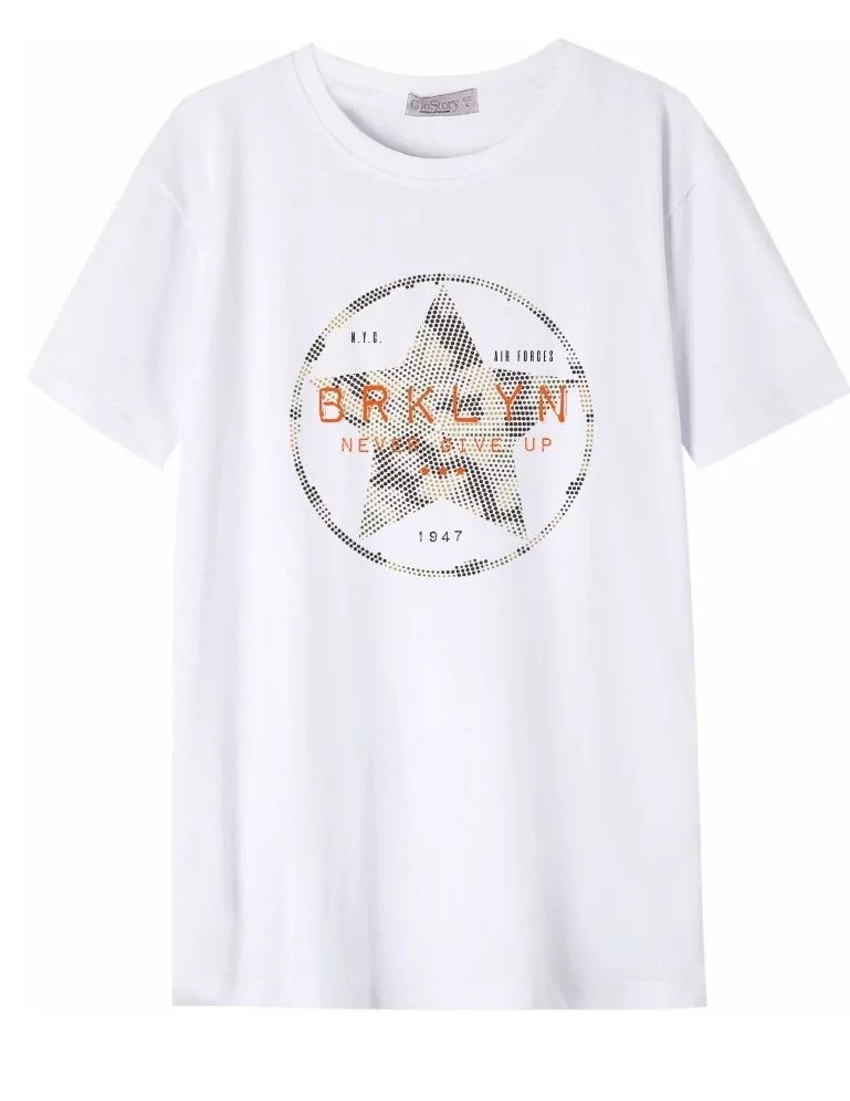 Чоловіча футболка з принтом BRKLYN у різних кольорах, фото 1