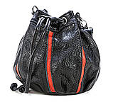 Сумка мішок жіноча шкіряна річна, фото 2
