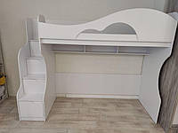 Ліжко горище для дітей та підлітків Томік без дивану білий