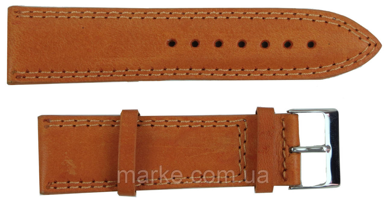 Шкіряний ремінець для годинника Mykhail Ikhtyar, Україна Ш24 мм рудий